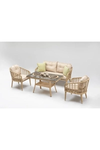 Rodos Mini Bahçe Balkon Oturma Grubu (2+1+1+M)